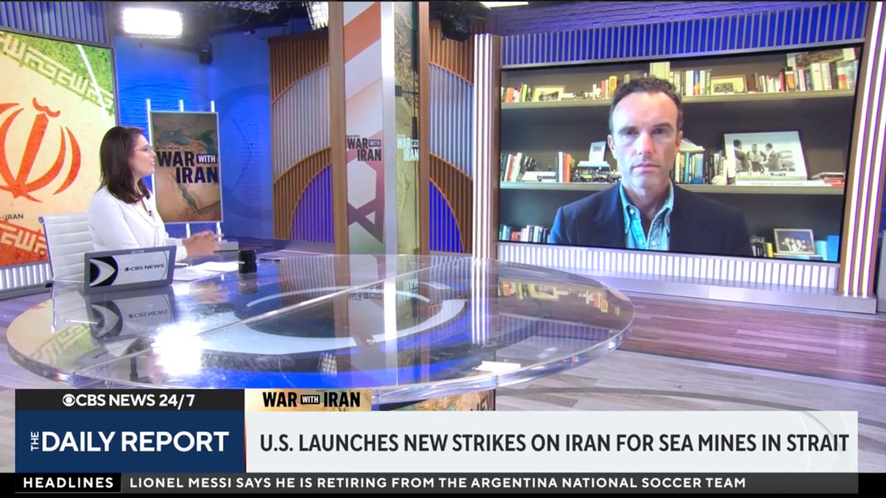 CBS News contributor Elliot Ackerman discusses U.S. military strategy against Iran and new strikes related to sea mines in the Strait of Hormuz on September 1, 2026.