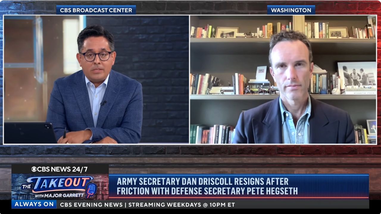 CBS News contributor Elliot Ackerman joins The Takeout to discuss Army Secretary Dan Driscoll’s resignation, Pentagon leadership, and tensions with Defense Secretary Pete Hegseth.