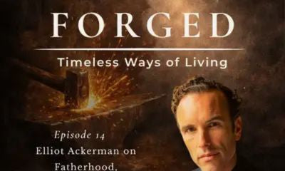 Promotional artwork for Forged: Timeless Ways of Living Episode 14 featuring author and Marine veteran Elliot Ackerman.