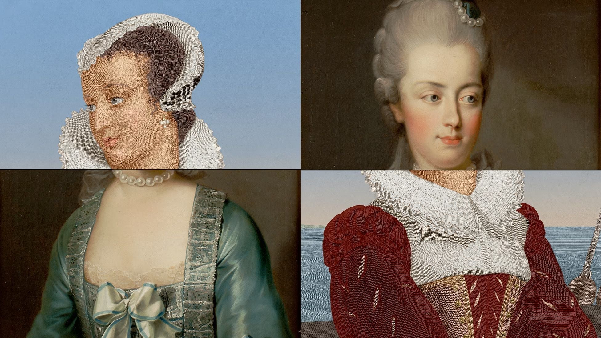Composite illustration featuring portraits of Mary Queen of Scots and Marie Antoinette, symbolizing political legitimacy, monarchy, and historical rivalry in European history