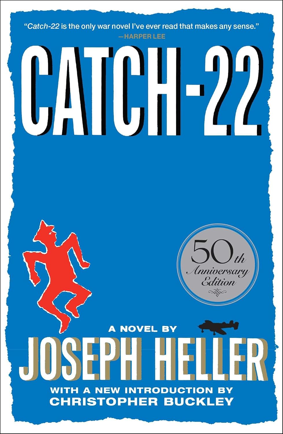 Cover of Catch-22 by Joseph Heller, Elliot Ackerman’s September 2026 Book Club selection, featuring the classic red, white, and blue illustrated design.