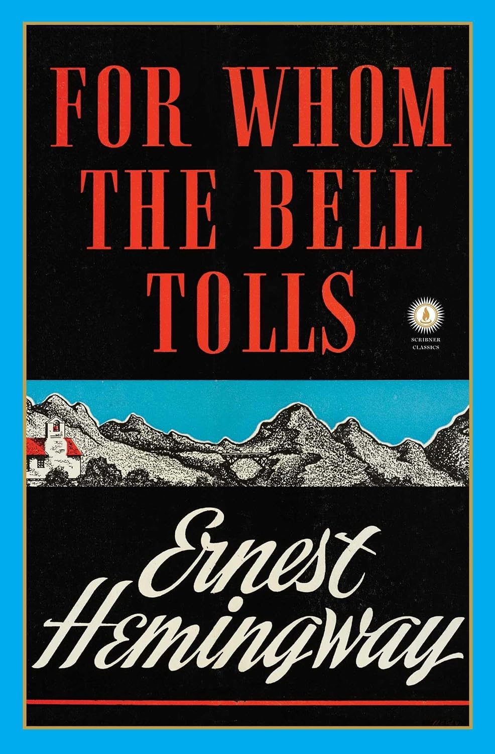 Book cover of For Whom the Bell Tolls by Ernest Hemingway.