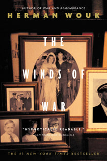 Cover of The Winds of War by Herman Wouk, featuring the book title, author name, and vintage family photographs.